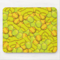 Women's Fastpitch Softballs Collage Mouse Pads