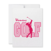 Women's Golf Pink Custom Invitations