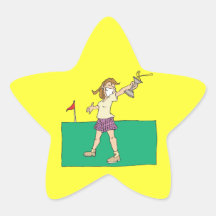 Womens Golf Trophy Sticker