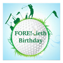 Women's Golfing 40th Birthday Invitation
