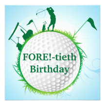 Women's Golfing 40th Birthday Invitation