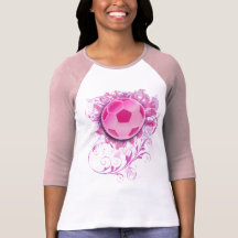 Women's Grunge Floral Soccer Fitted Shirt