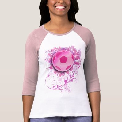 Women&#39;s Grunge Floral Soccer Fitted Shirt