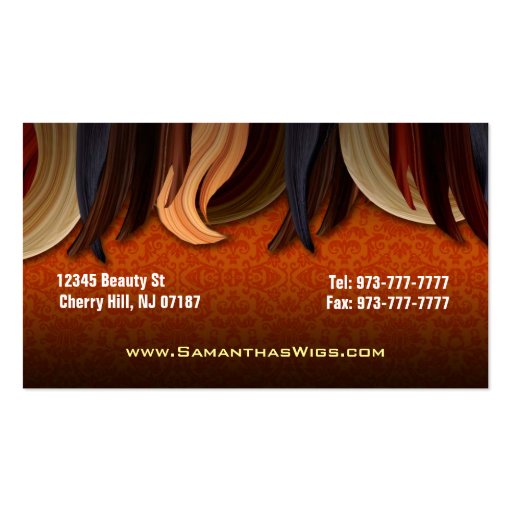 Women's Hair Business Cards (back side)