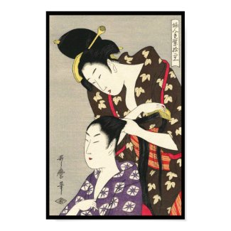 Womens hairdressing Utamaro Yuyudo ukiyo-e art Posters