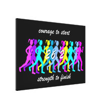 women's marathon canvas prints