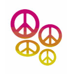 Womens Rainbow Peace Signs T-Shirt