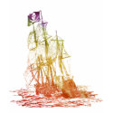 Womens Rainbow Pirate Ship T-Shirt