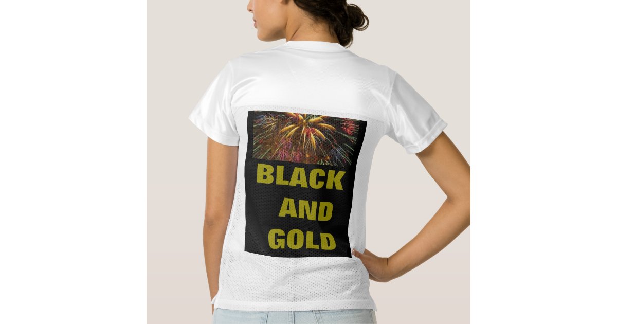 Women's Replica Football Jersey BLACK AND GOLD | Zazzle