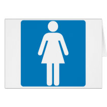 Women's Restroom Highway Sign Greeting Card