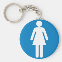 Women's Restroom Highway Sign Key Chain