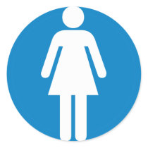 Women's Restroom Highway Sign Sticker