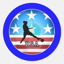 womens soccer round stickers