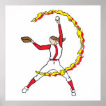 Womens Softball Pitcher Print