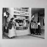 Women's Suffrage at a Vote Booth in 1915 posters