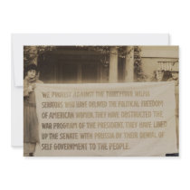 Women's Suffrage Banner in Washington D.C. 1918 Invitation