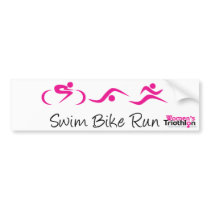 Women's Tri: Swim.Bike.Run bumper stickers
