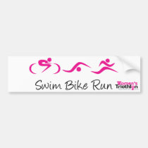 Women's Tri: Swim.Bike.Run bumper stickers