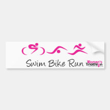 Women's Tri: Swim.Bike.Run Bumper Sticker