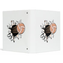 womens volleyball ripping through 3 ring binders
