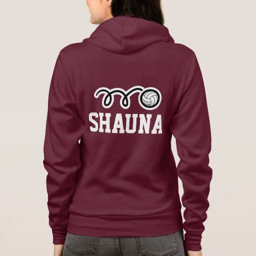 Women's volleyball team player hoodies with name Zazzle