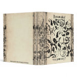 Won TBA Antique Aged Newspaper Pattern Binder
