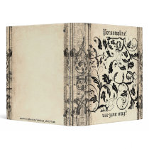 Won TBA Antique Aged Newspaper Pattern Binder