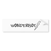 Wonder Boy Lightening Bolt Bumper Sticker