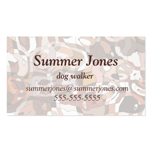 Wonder Dog Custom Canine Design Dog Walker Business Cards (back side)