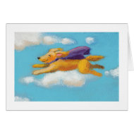 Wonder Dog - flying spaniel retriever with cape card