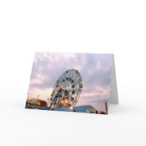 'Wonder Wheel at Twilight' Blank Greeting Card