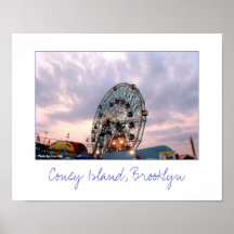 'Wonder Wheel at Twilight' Poster