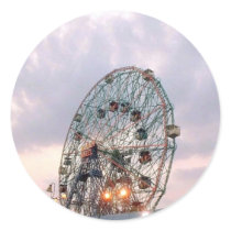'Wonder Wheel at Twilight' Stickers by lizadeyphoto 'Wonder Wheel at Twilight' Stickers