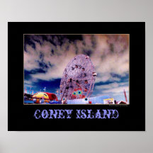'Wonder Wheel & Sky' Psychedelic Poster