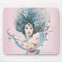 Wonder Woman and Flowers Mousepad