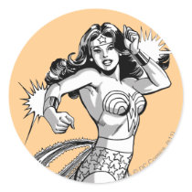 Wonder Woman B&W Lasso 2 Round Sticker
