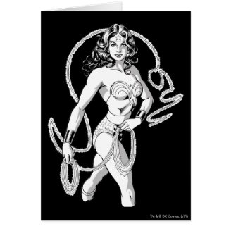 Wonder Woman B&W Lasso 5 Greeting Card