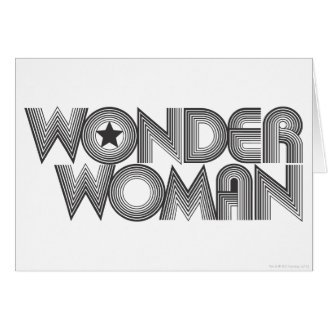 Wonder Woman B&W Logo 3 Greeting Cards