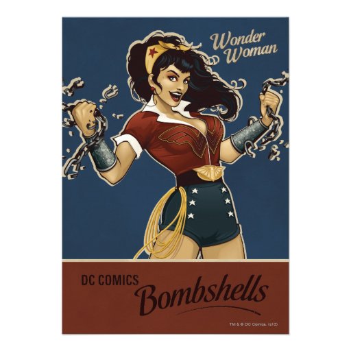 Wonder Woman Bombshell Personalized Invitations