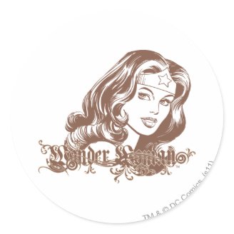 Wonder Woman Brown Stickers