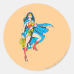 Wonder Woman Cape Round Stickers