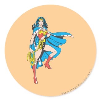 Wonder Woman Cape Round Stickers