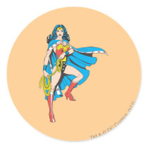 Wonder Woman Cape Round Stickers