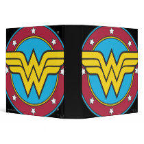 Wonder Woman Circle & Stars Logo Vinyl Binder