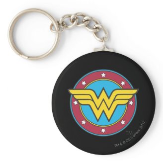 Wonder Woman Circle & Stars Logo Key Chains