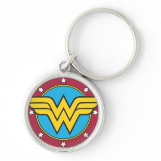 Wonder Woman Circle & Stars Logo Key Chains
