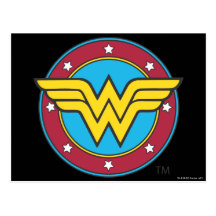 Wonder Woman Circle & Stars Logo Postcard