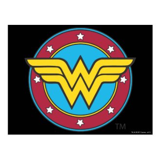 Wonder Woman Circle & Stars Logo Postcard