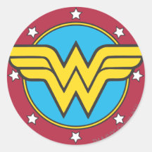 Wonder Woman Circle & Stars Logo Stickers