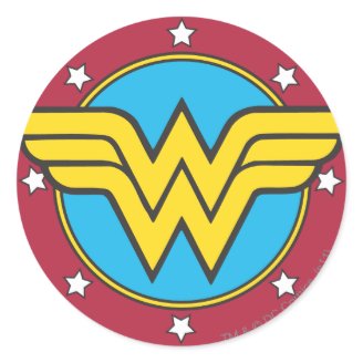 Wonder Woman Circle & Stars Logo Stickers